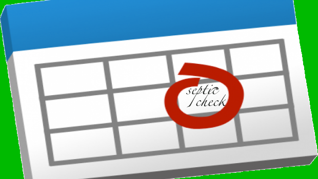 Septic check event circled on a calendar