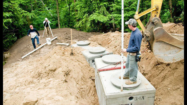 Tim Frank Septic Cleaning Company working on septic tank maintenance