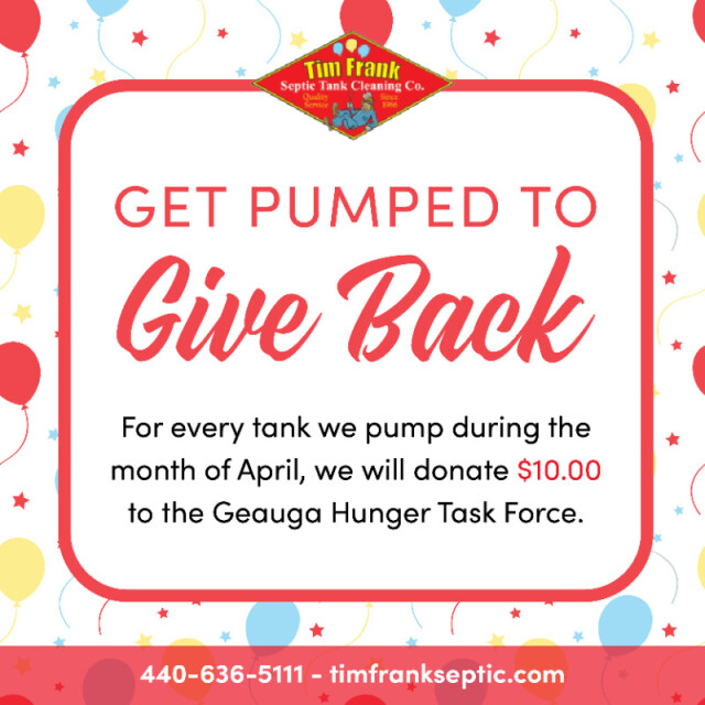 Get Pumped to give back with Tim Frank Septic's annual fundraiser for Geauga Hunger Task Force