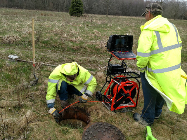 Septic system video camera inspection services